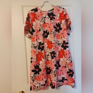 Juicy Couture Womens Size 1X Colorful floral short T-Shirt Dress